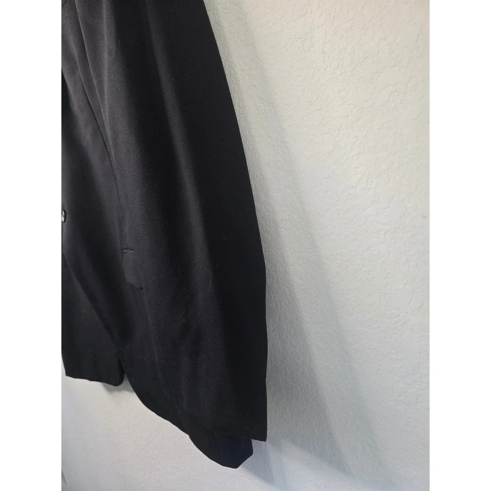 Hart Schaffner & Marx Mens 40L Wool Tuxedo Jacket Black Satin Shawl Lapel Blazer